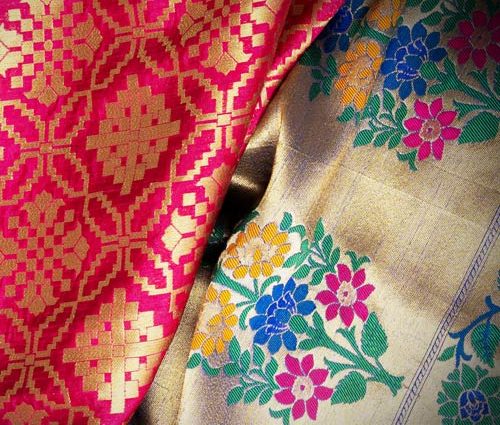 The lovely combination of Banarasi silk cotton and Jamdani
