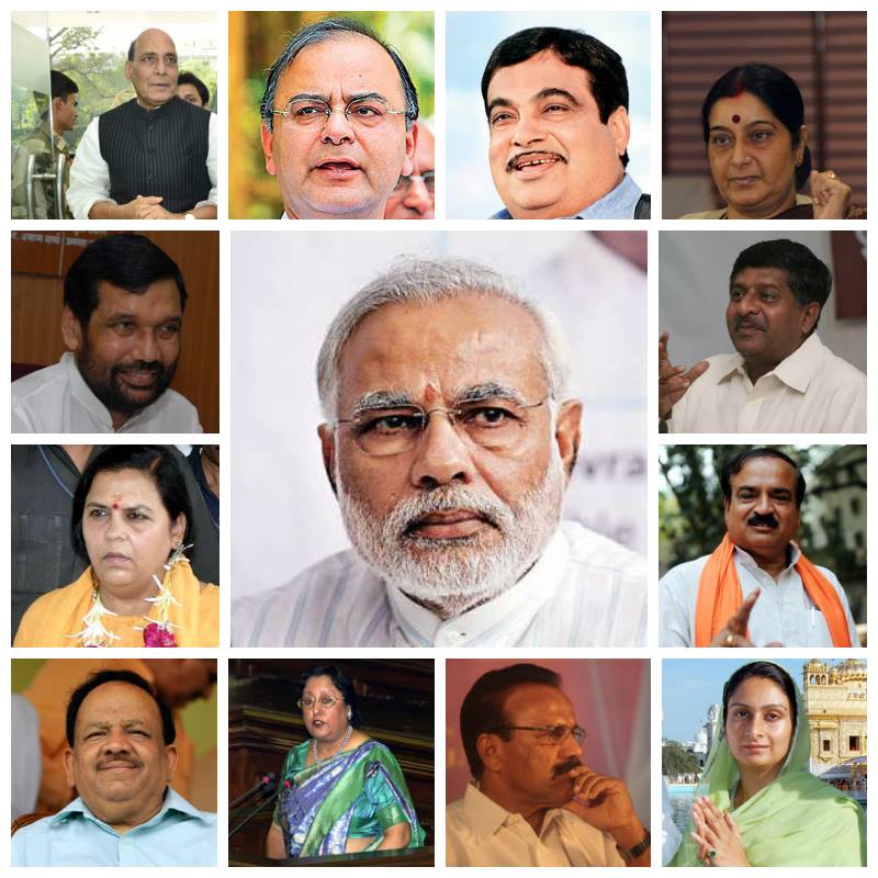Team Modi - The New Cabinet of Ministers headed by Prime Minister Narendra Modi