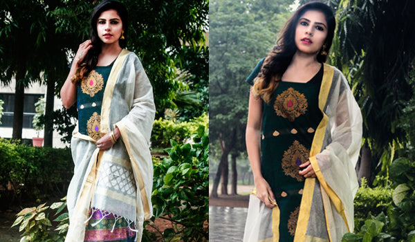 Simple &amp; Classy – Drape into the magic of Salwar Suits from Kanchipuram