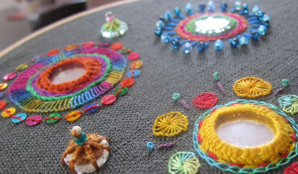 Mirror work on fabrics – 10 simple embroidery designs you could use