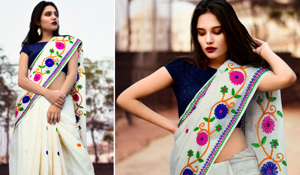 Discover the Magic of Wool on Cotton!! – Presenting the Delicately crafted Woolen Embroidery Sarees