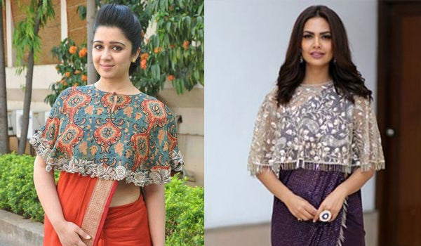 Cape over the regular saree blouse – a fashion statement of Bollywood that drew awe