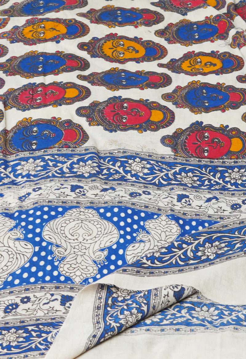 Cream  Pure Kalamkari Printed Cotton Dupatta–UDS4637