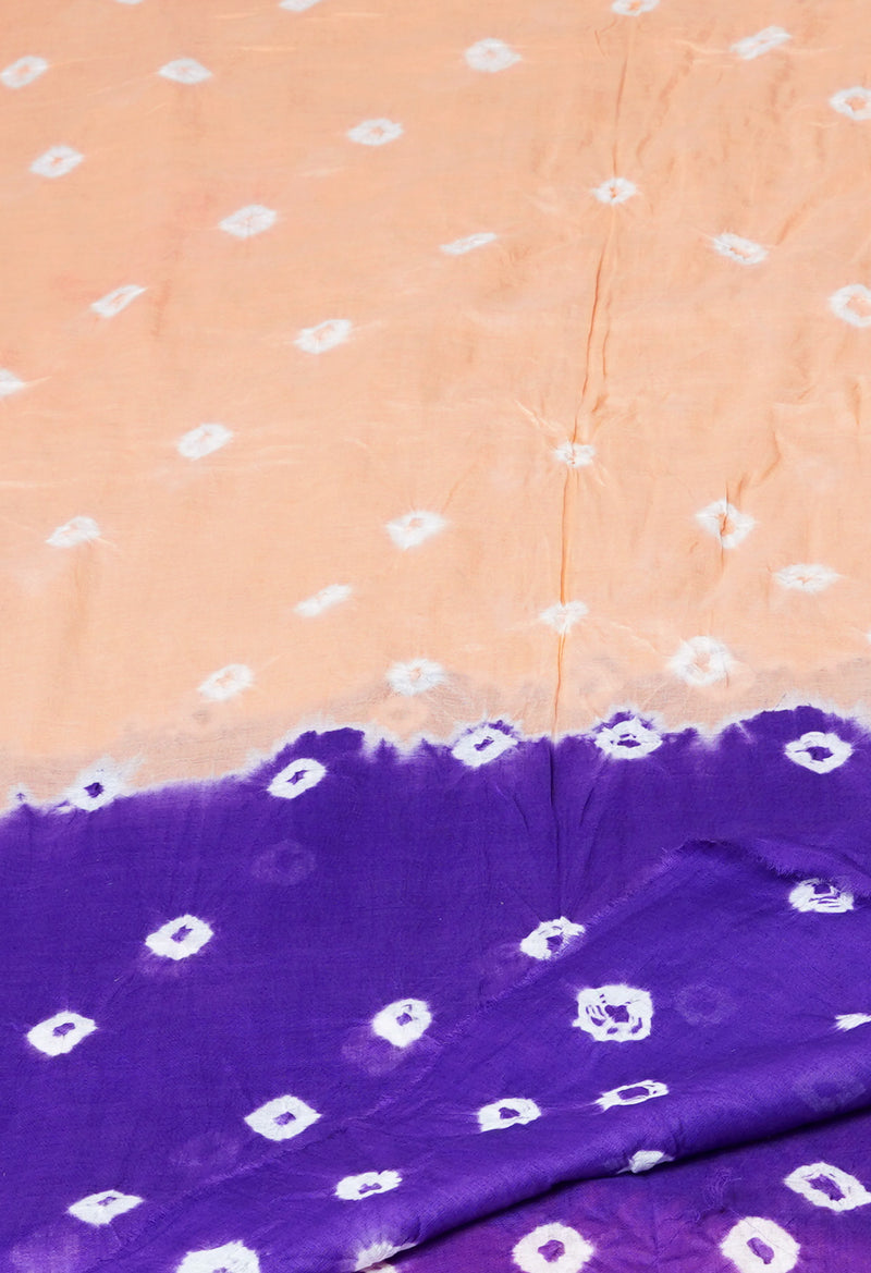 Orange-Blue Pure Tie- Dye Shibori Cotton Dupatta-UDS3332