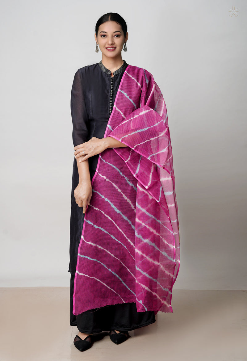 Purple Pure Gota Patti Bandhani Printed Kota Dupatta –UDS4556