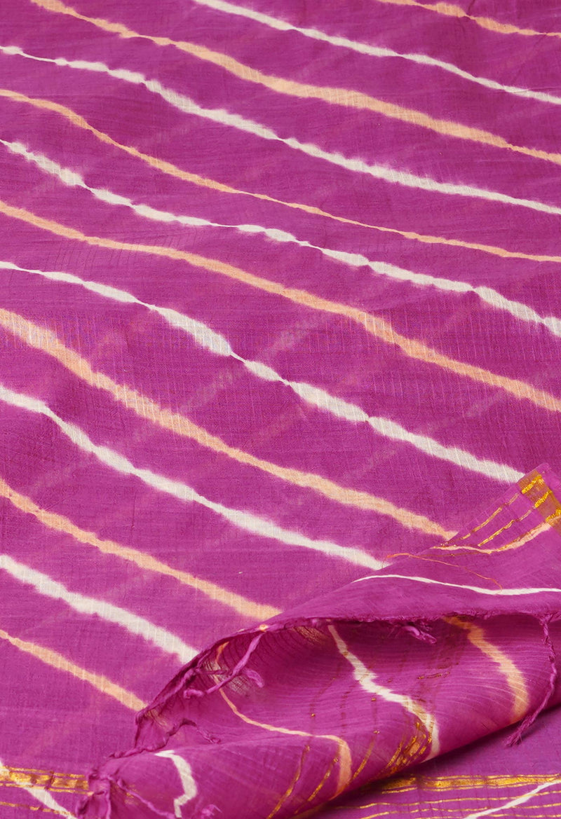 Purple Pure Gota Patti Bandhani Printed Cotton Dupatta–UDS4574