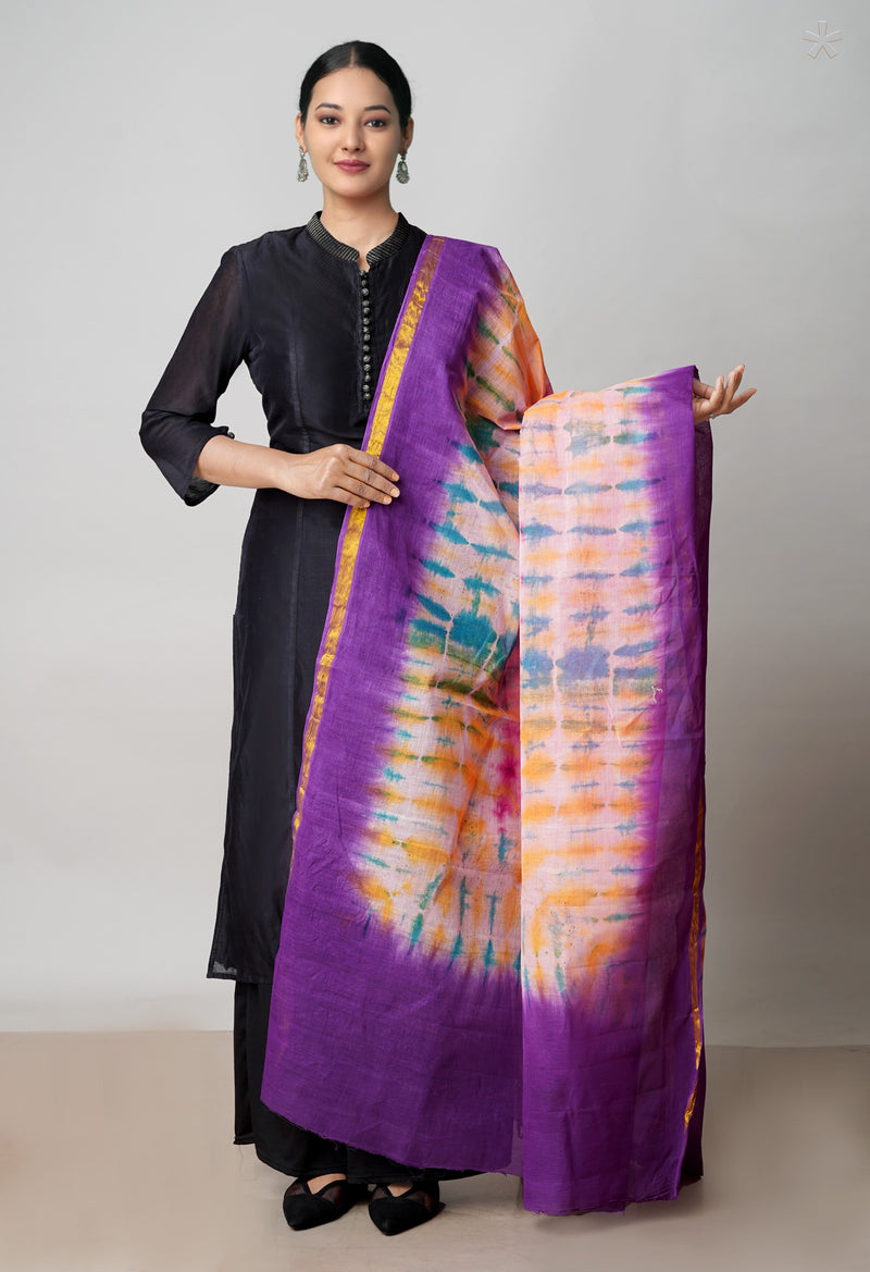 Multi Pure Gota Patti Bandhani Printed Cotton Dupatta–UDS4590