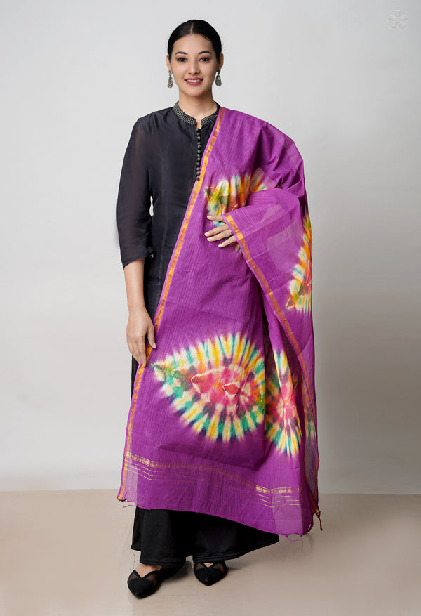 Multi Pure Gota Patti Bandhani Printed Cotton Dupatta–UDS4591