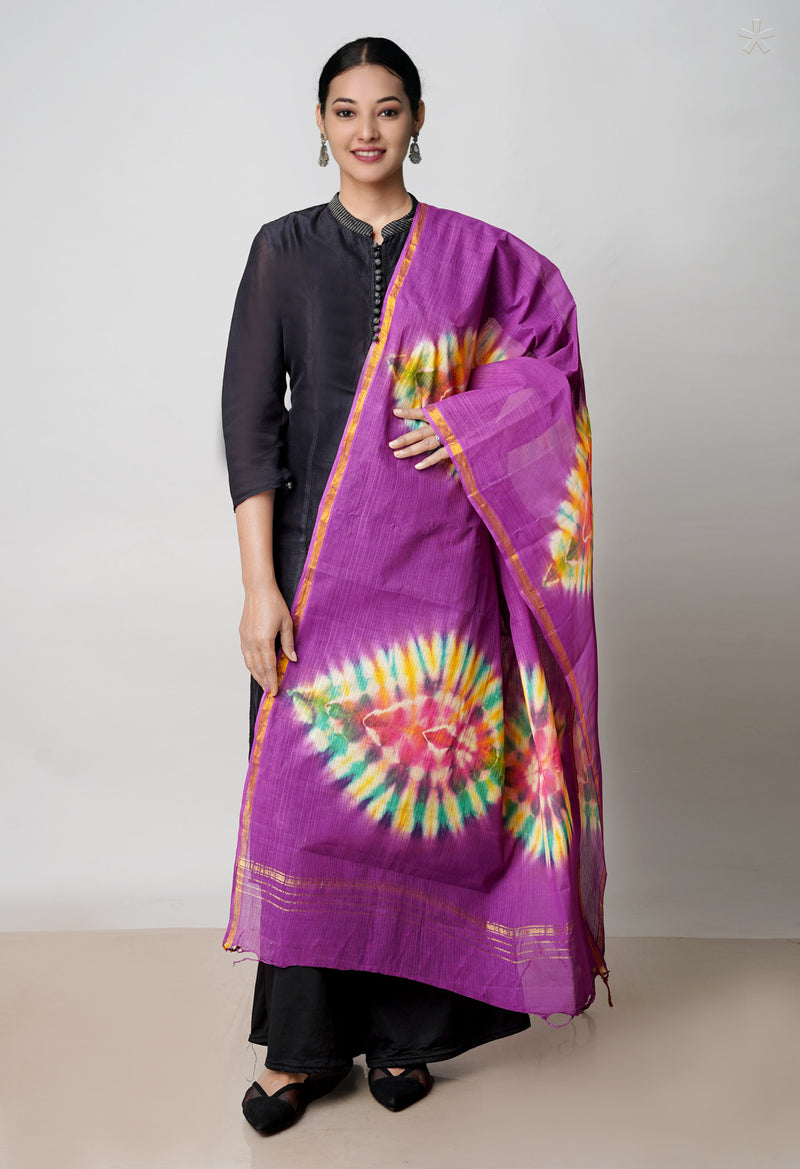 Multi Pure Gota Patti Bandhani Printed Cotton Dupatta–UDS4591
