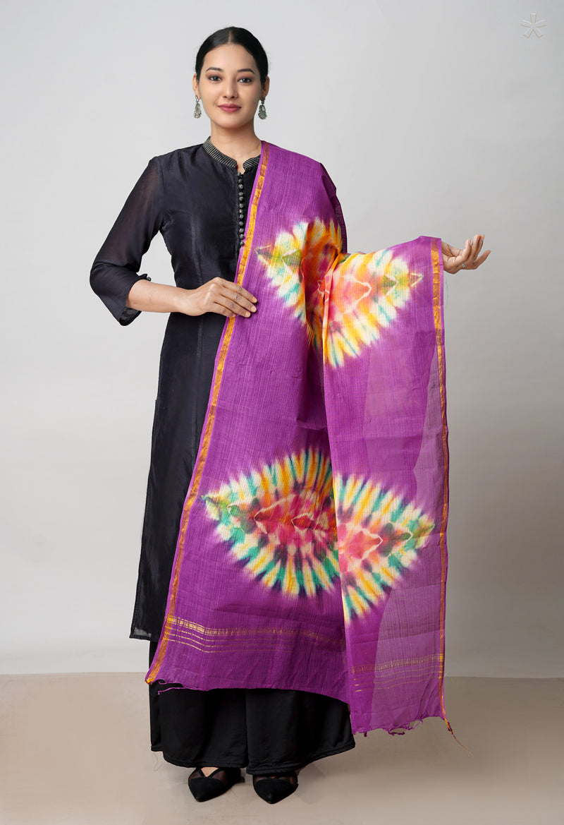 Multi Pure Gota Patti Bandhani Printed Cotton Dupatta–UDS4591