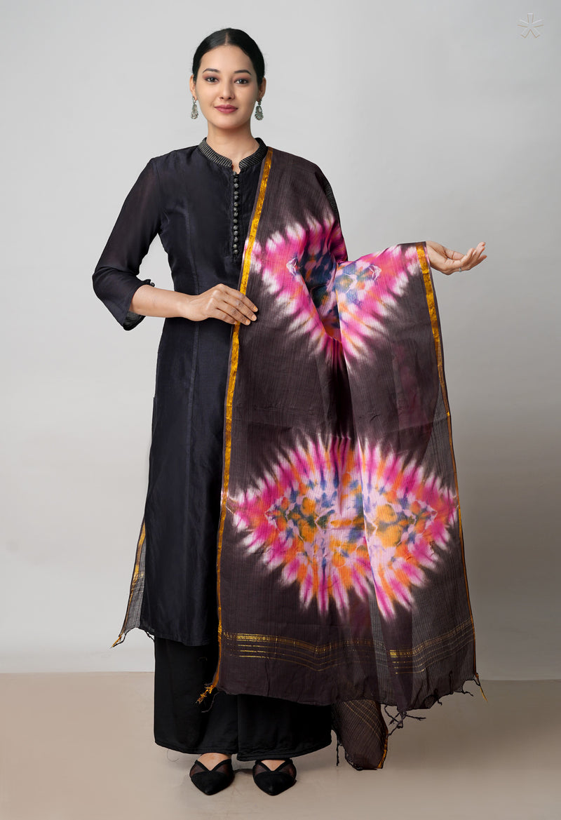 Multi Pure Gota Patti Bandhani Printed Cotton Dupatta–UDS4593