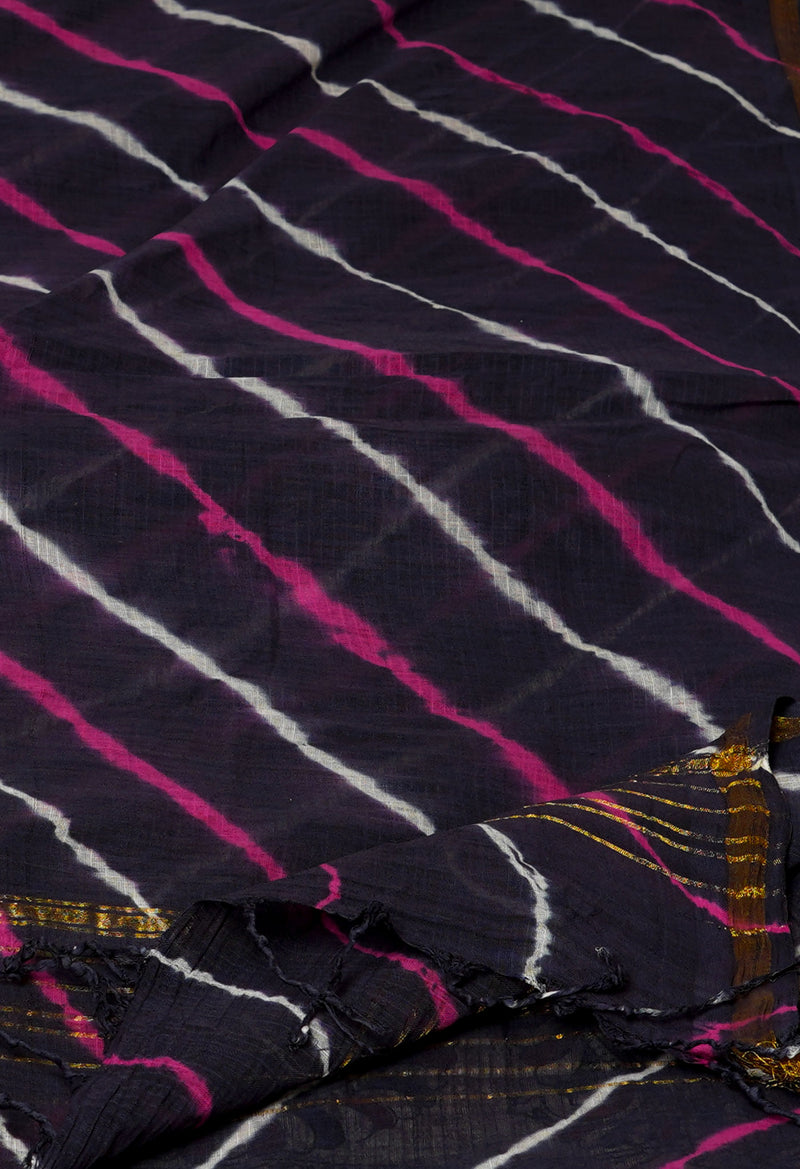 Purple Pure Gota Patti Bandhani Printed Cotton Dupatta–UDS4599