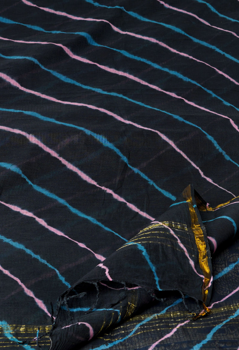 Black Pure Gota Patti Bandhani Printed Cotton Dupatta–UDS4600
