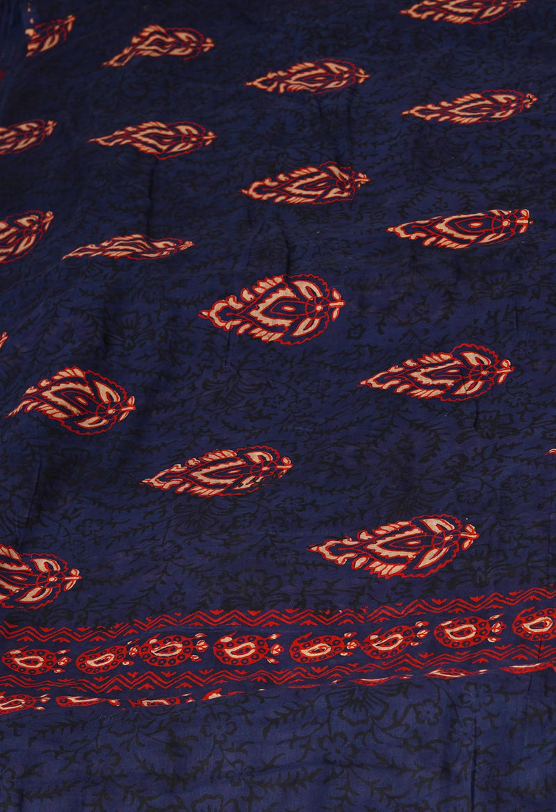 Blue Pure Ajrakh Printed Soft Cotton Dupatta–UDS4654