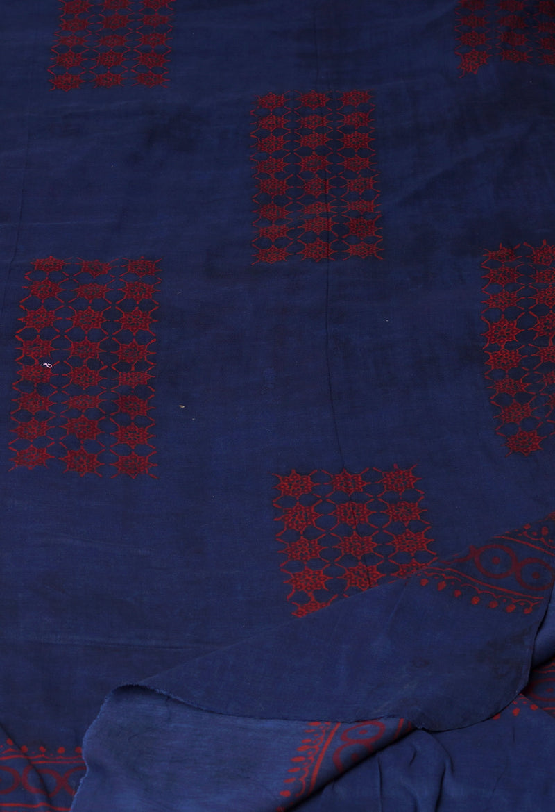 Blue Pure Ajrakh Printed Soft Cotton Dupatta–UDS4658