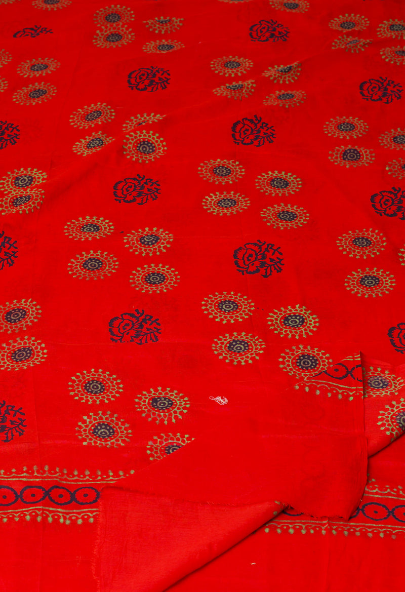 Red Pure Ajrakh Printed Soft Cotton Dupatta–UDS4661