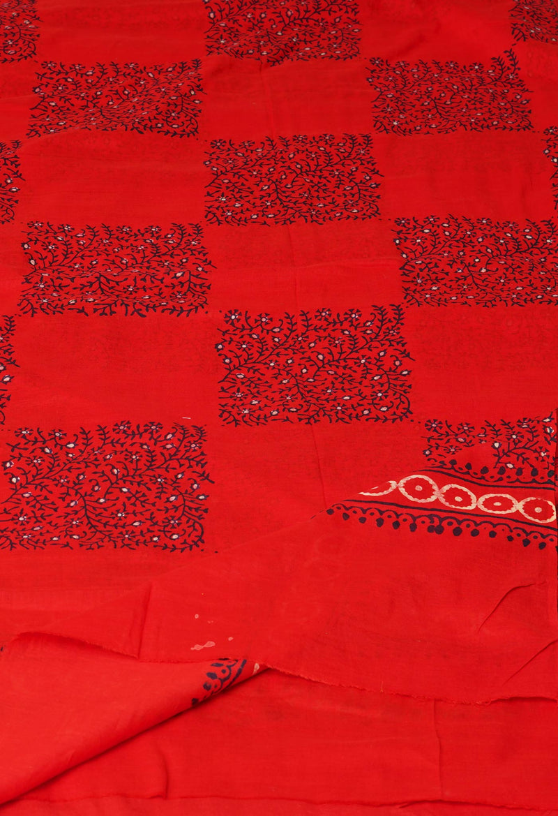 Red Pure Ajrakh Printed Soft Cotton Dupatta–UDS4664