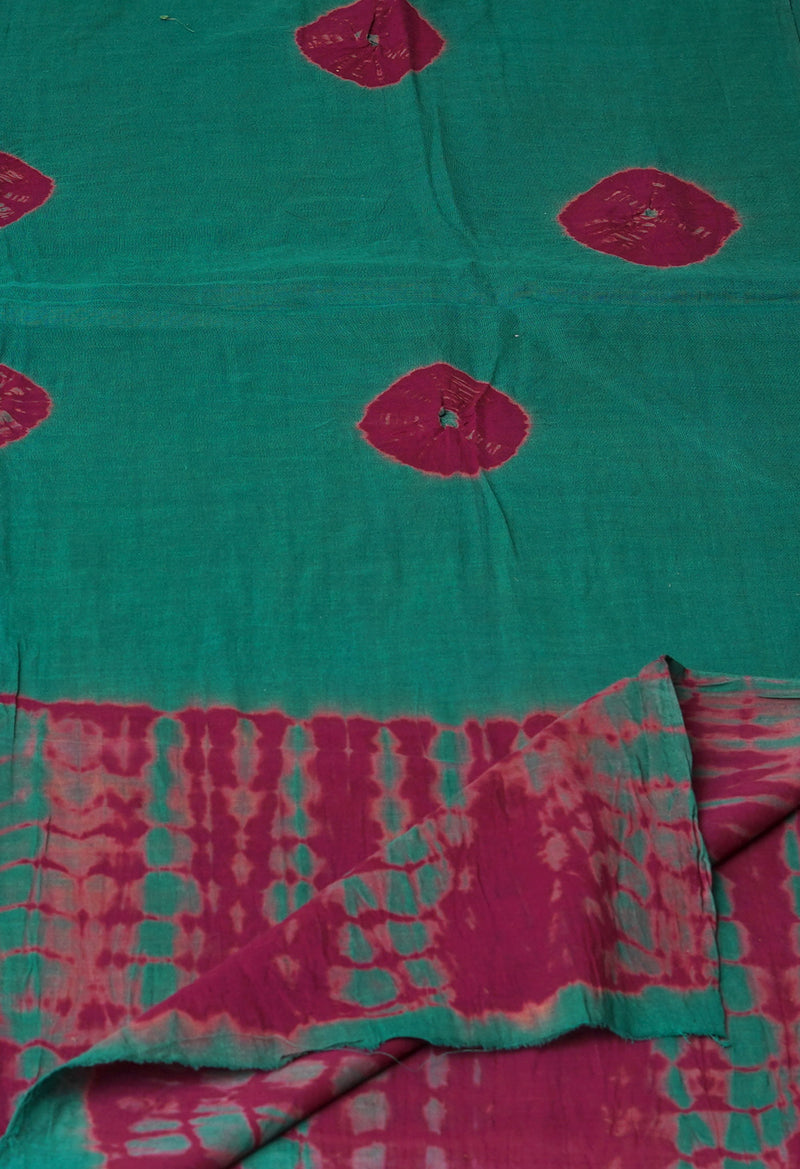 Green Pure Bandhani Printed Cotton Dupatta–UDS4672