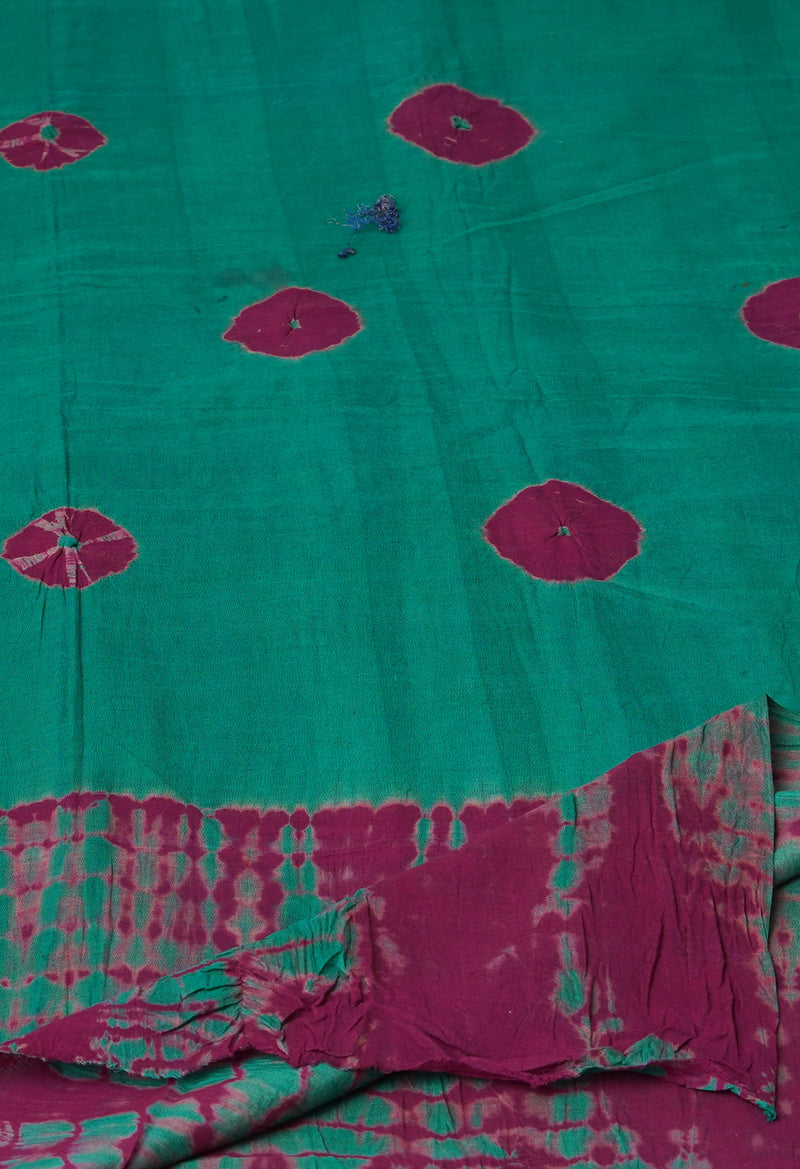 Green Pure Bandhani Printed Cotton Dupatta–UDS4676