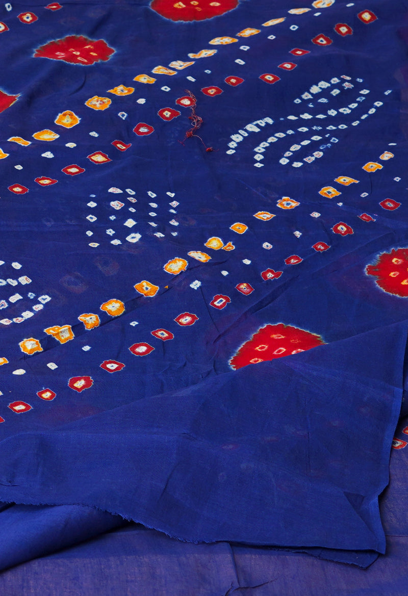 Blue Pure Bandhani Printed Cotton Dupatta–UDS4680