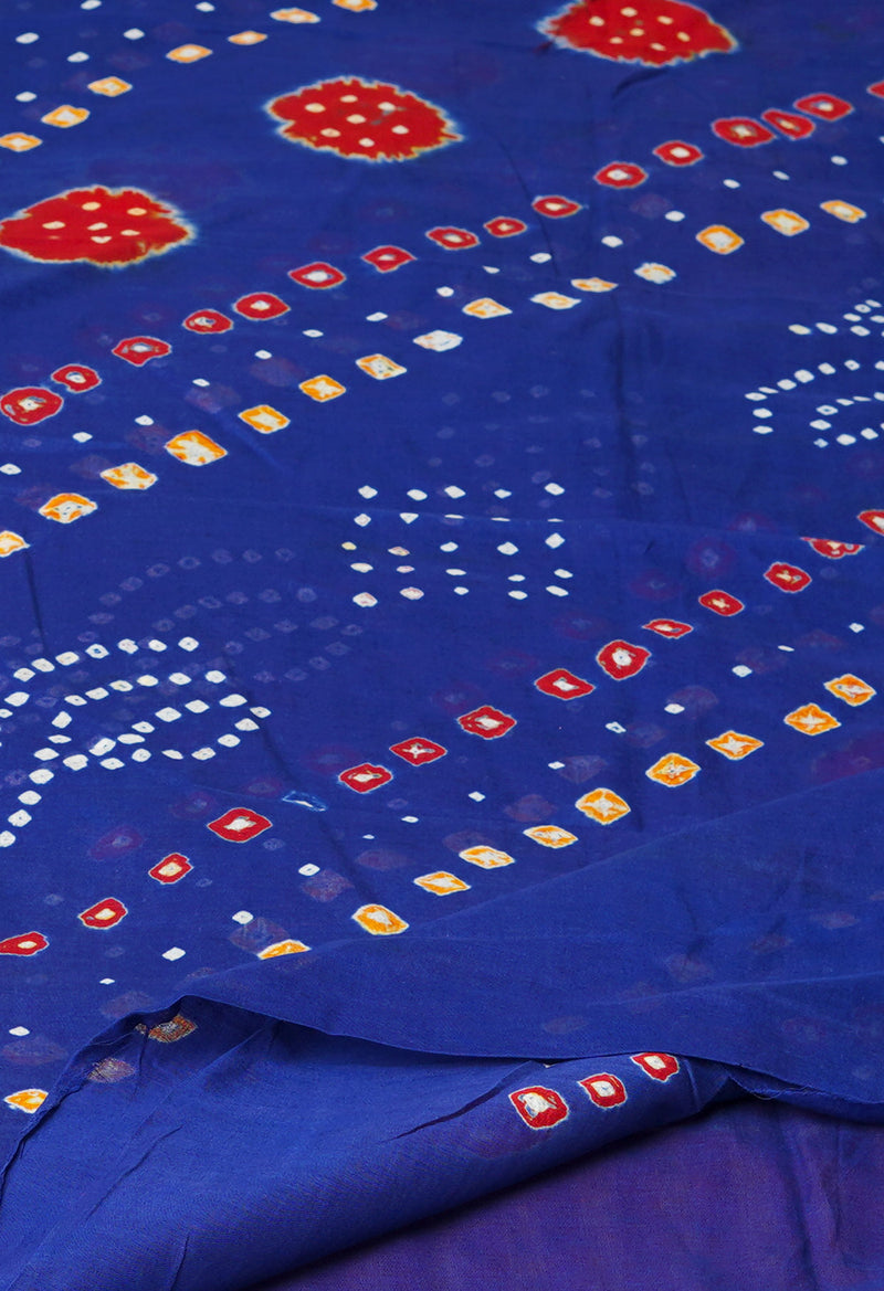 Blue Pure Bandhani Printed Cotton Dupatta–UDS4681