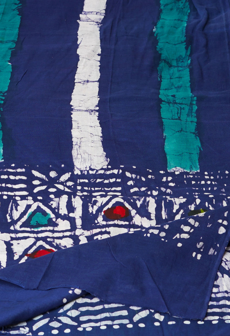 Blue Pure Bandhani Printed Cotton Dupatta–UDS4700