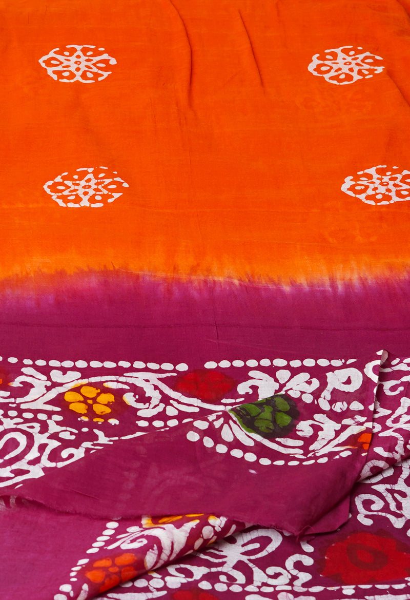 Orange Pure Bandhani Printed Cotton Dupatta–UDS4701