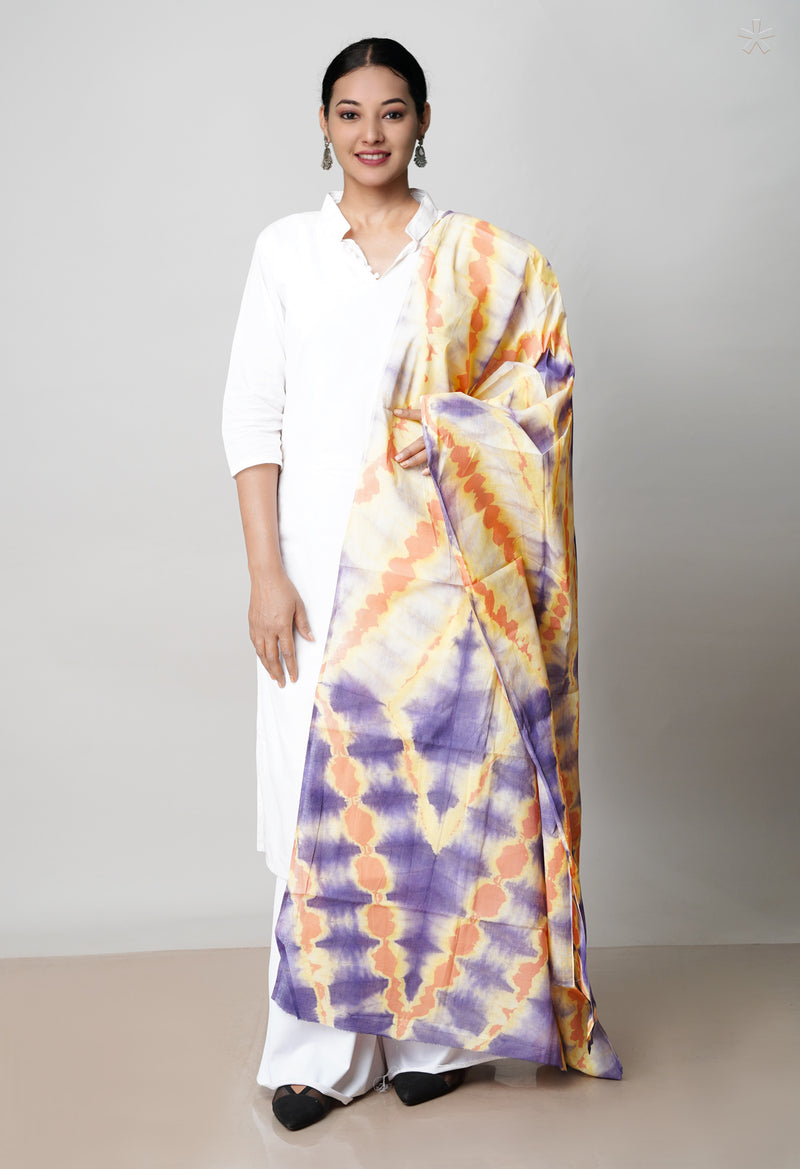 Multi Pure Bandhani Printed Cotton Dupatta–UDS4702