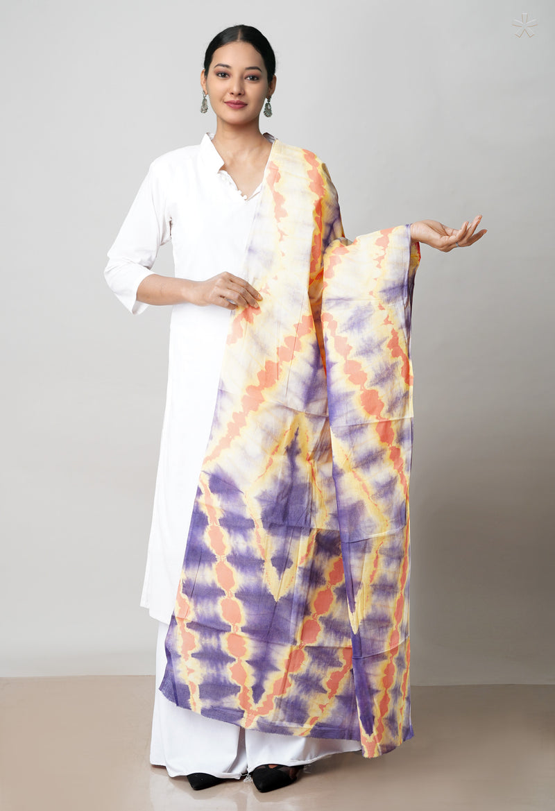Multi Pure Bandhani Printed Cotton Dupatta–UDS4702