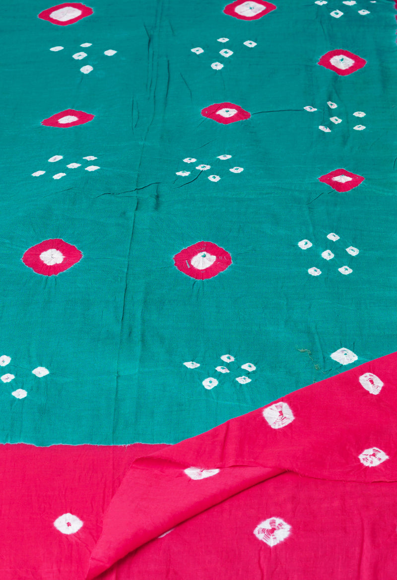 Green Pure Bandhani Printed Cotton Dupatta–UDS4703