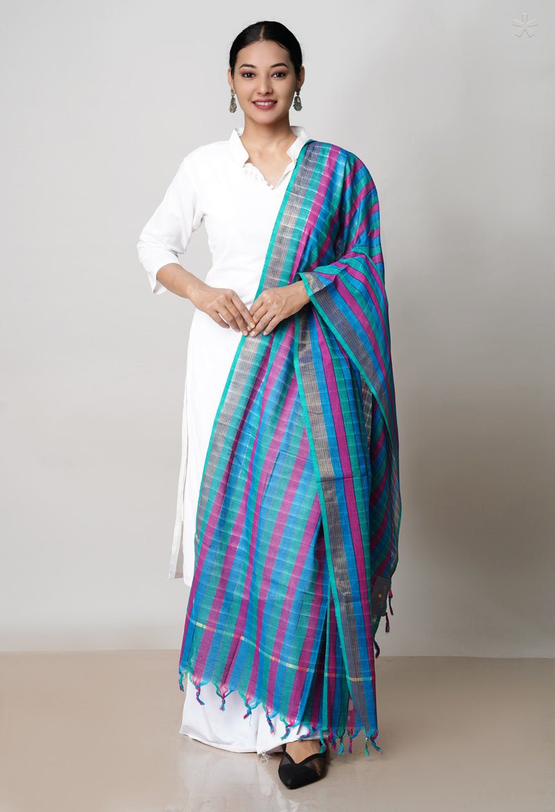 Multi Pure Plain Mangalgiri Cotton Dupatta–UDS4847