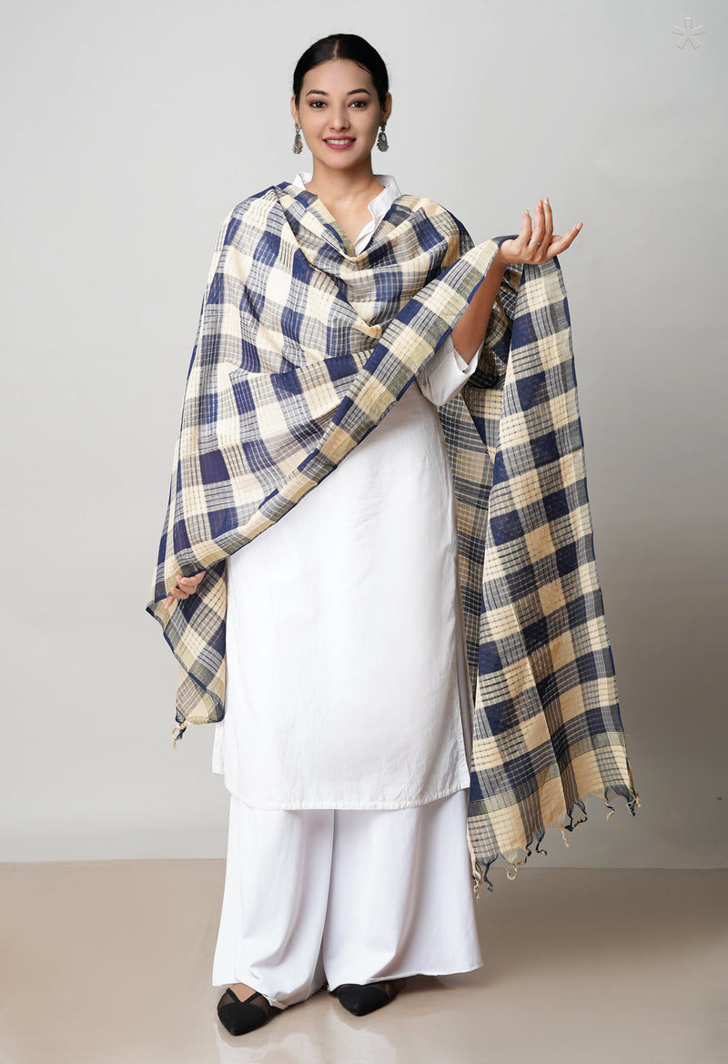 Multi Pure Plain Mangalgiri Cotton Dupatta–UDS4850