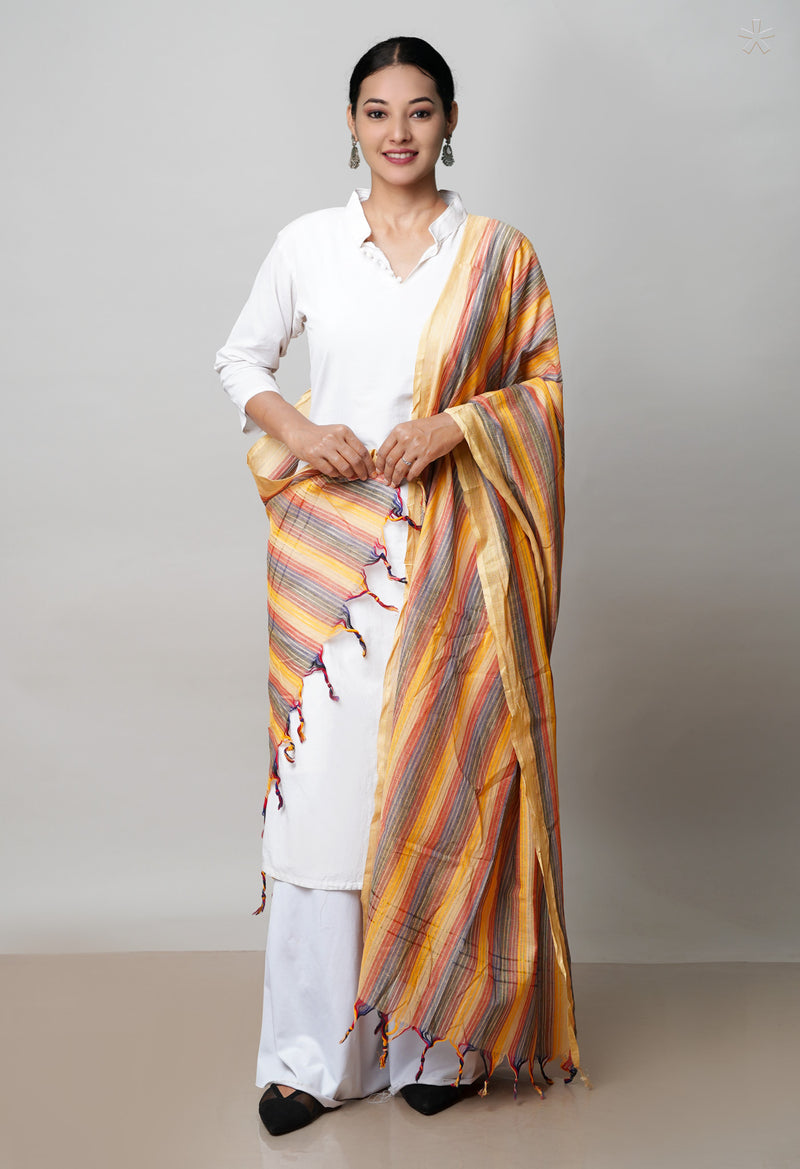 Multi Pure Plain Mangalgiri Cotton Dupatta–UDS4862