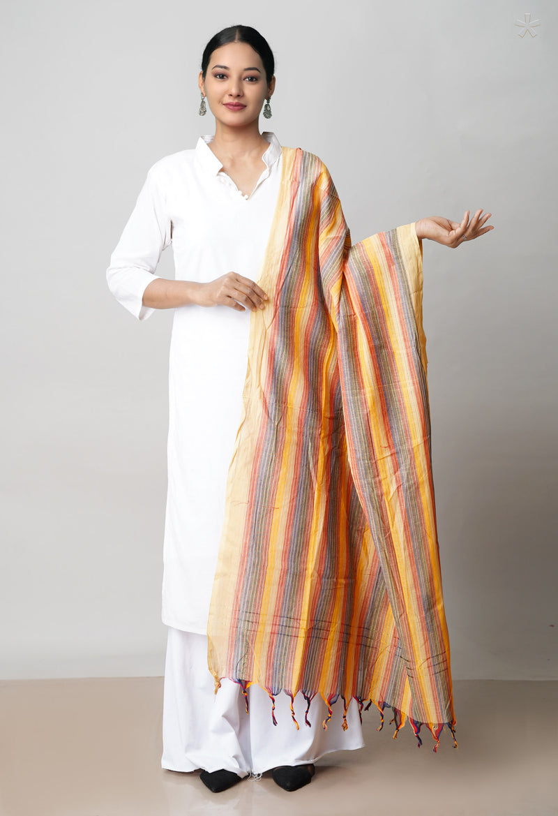 Multi Pure Plain Mangalgiri Cotton Dupatta–UDS4862