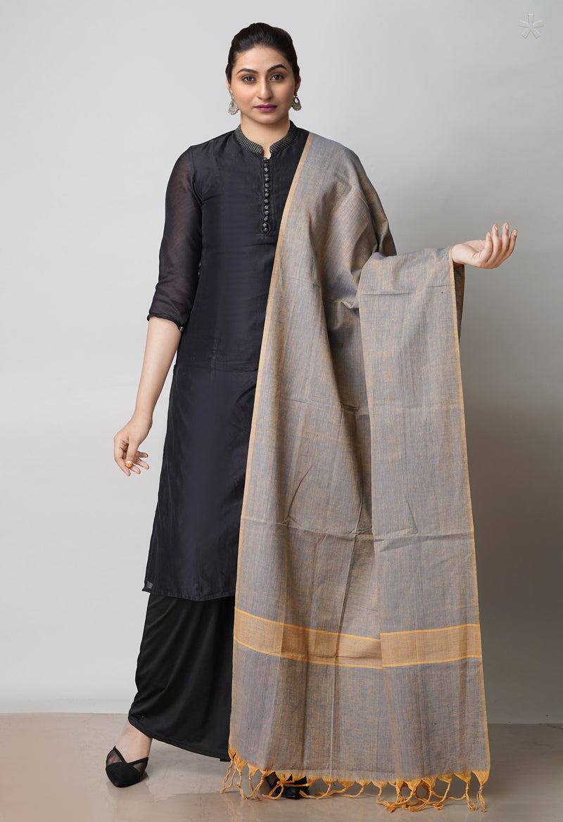 Bluish Brown Pure Plain Mangalgiri Cotton Dupatta–UDS4873