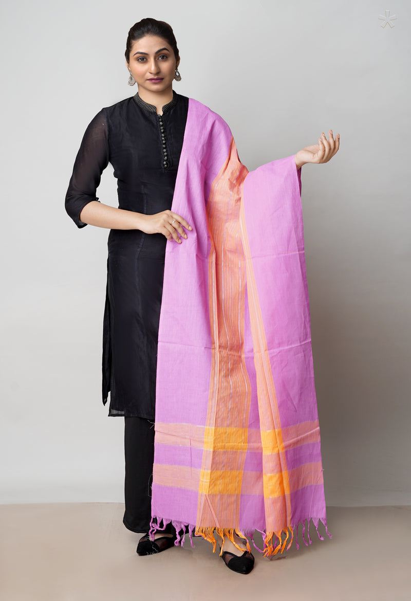 Violet-Brown Pure Plain Mangalgiri Cotton Dupatta–UDS4881