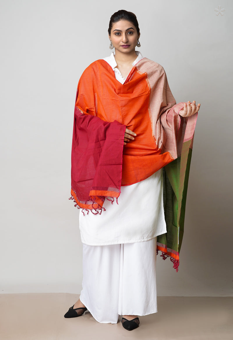 Multi Pure Plain Mangalgiri Cotton Dupatta–UDS4902