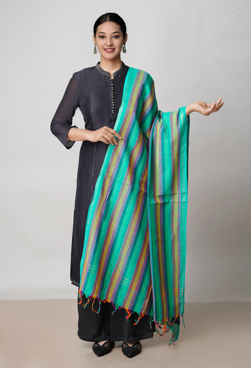 Multi Pure Plain Mangalgiri Cotton Dupatta–UDS4919