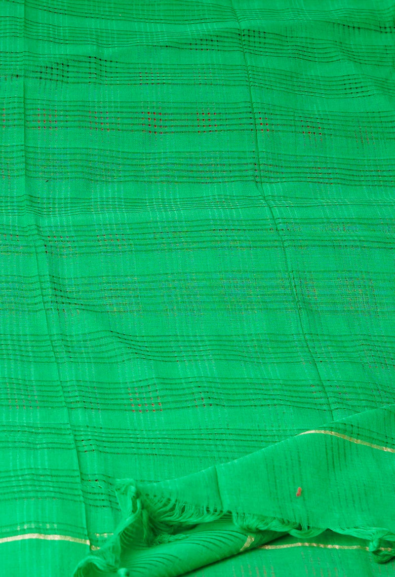 Green Pure Plain Mangalgiri Cotton Dupatta–UDS4922