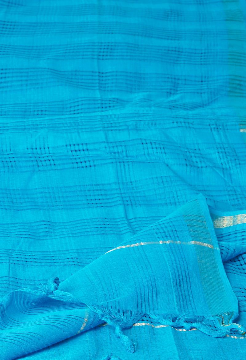 Sky Blue Pure Plain Mangalgiri Cotton Dupatta–UDS4923