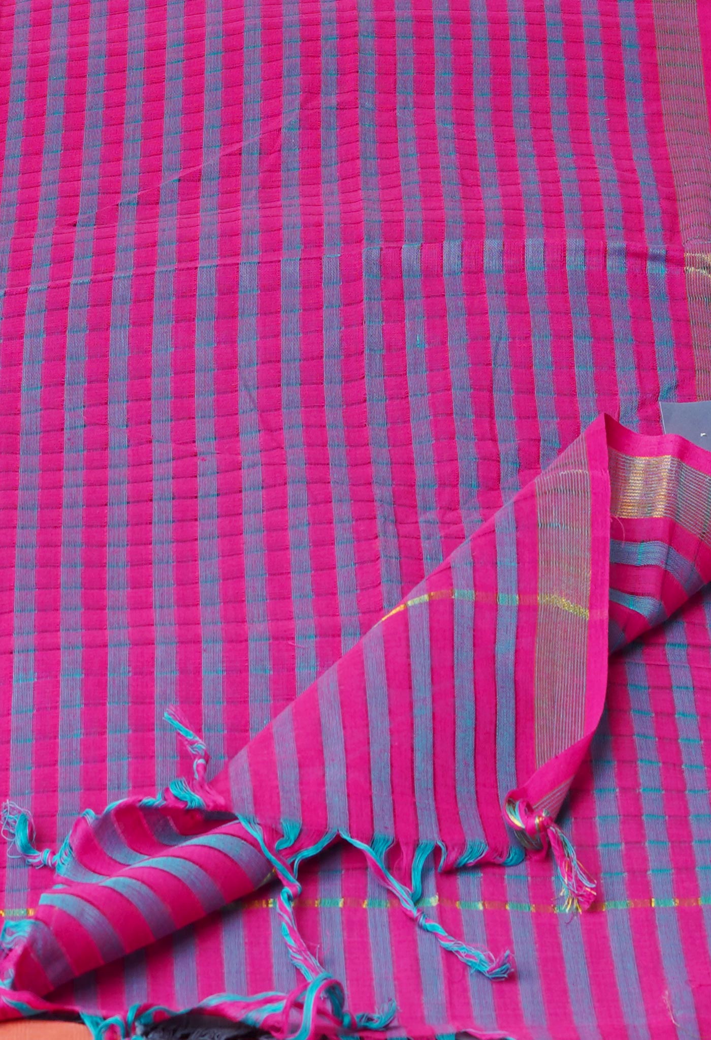 Pink Pure Plain Mangalgiri Cotton Dupatta–UDS4924