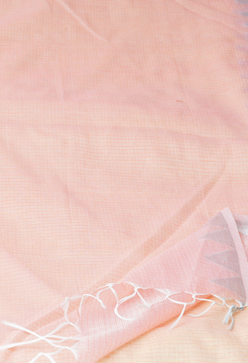 Peach Pink Pure Plain Kota Dupatta–UDS4941