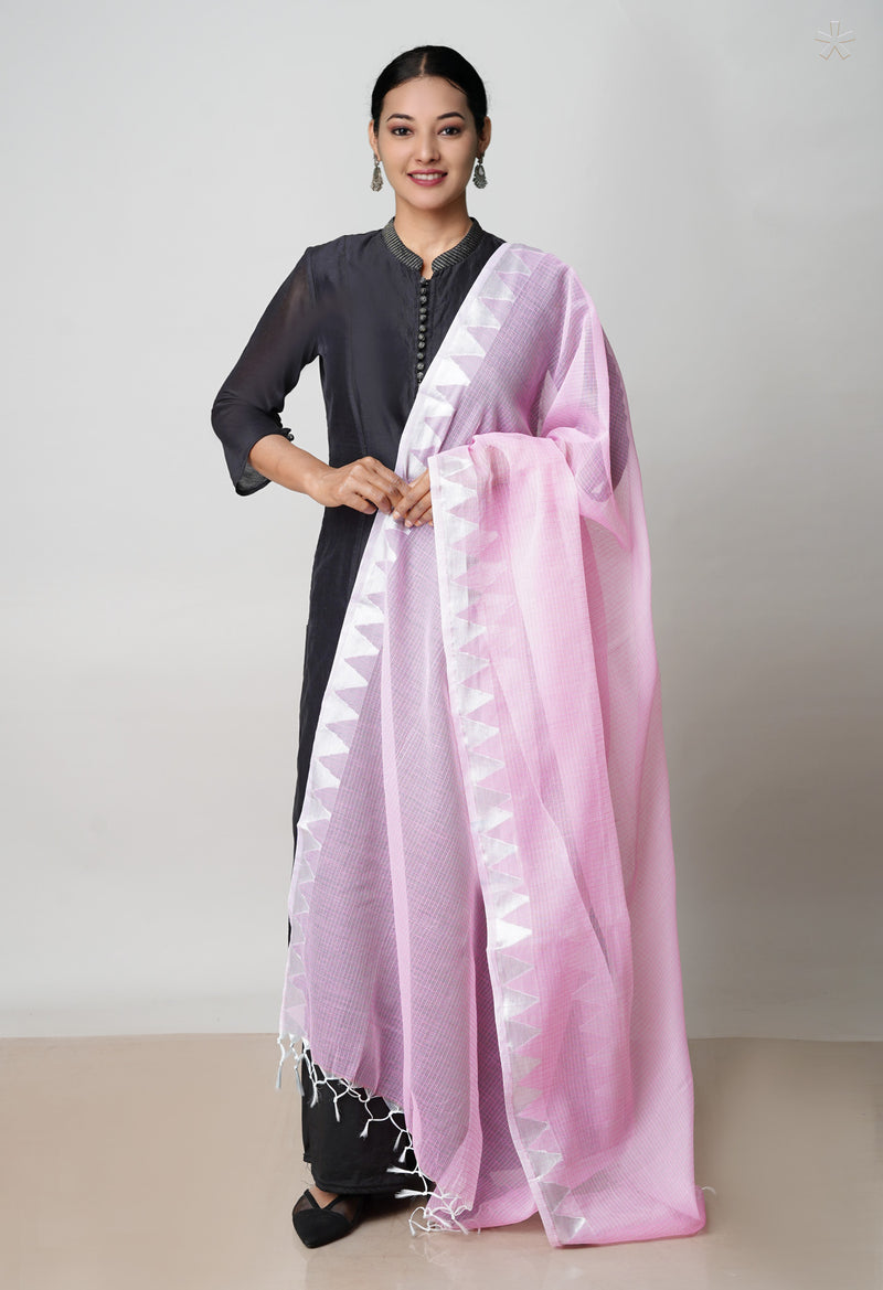 Pink Pure Plain Kota Dupatta–UDS4942