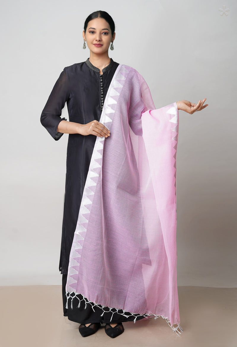 Pink Pure Plain Kota Dupatta–UDS4942