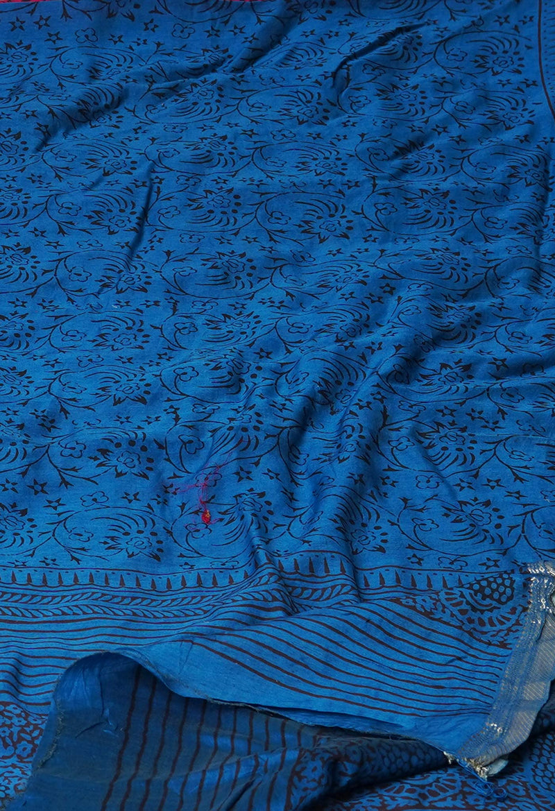 Blue Pure Chanderi Bagh Printed Dupatta–UDS4944