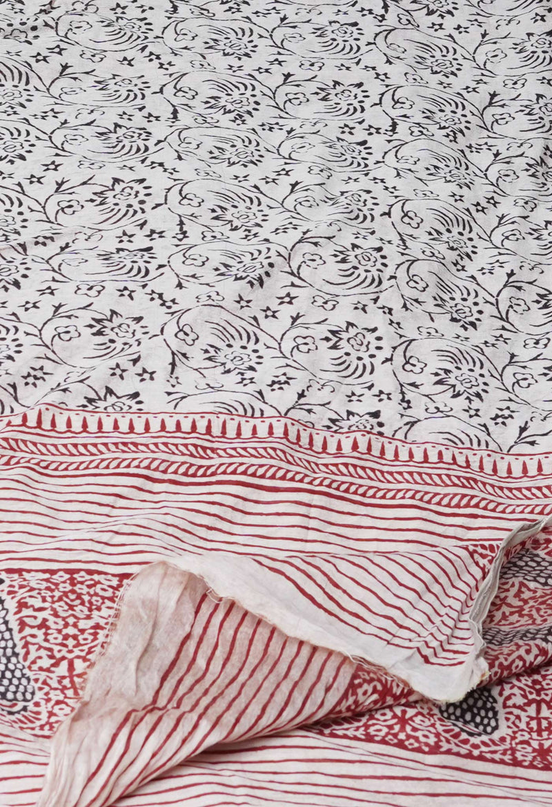 Beige Pure Chanderi Bagh Printed Dupatta–UDS4948
