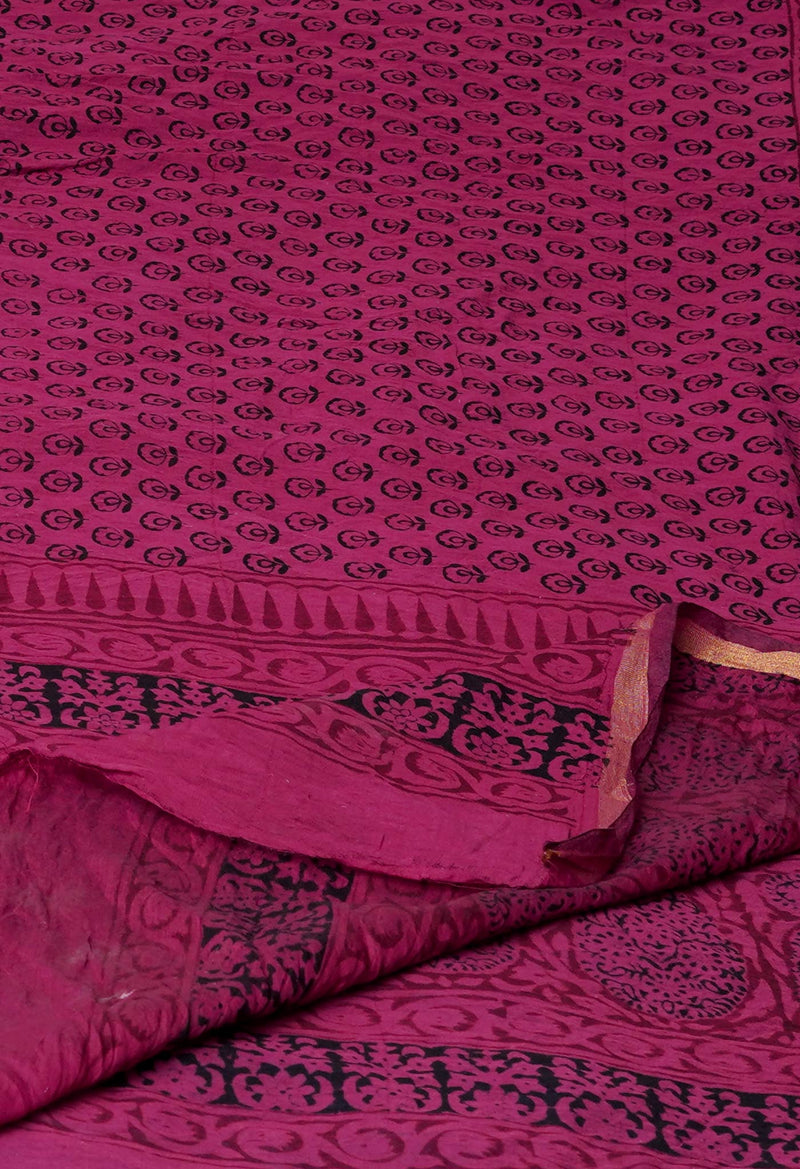 Hippie Pink Pure Chanderi Bagh Printed Dupatta–UDS4983