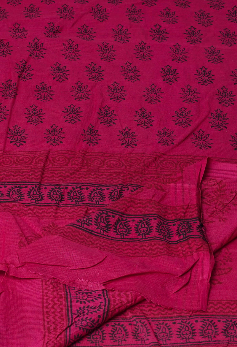Maroon Kota Checks Bagh Printed Dupatta–UDS5002