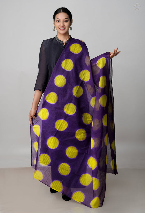 Blue Pure Clamp Dyeing Kota Cotton Dupatta–UDS5117