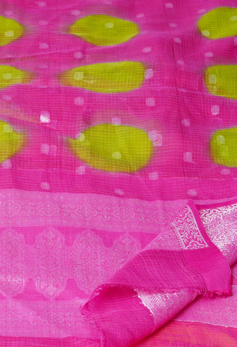 Pink Pure Clamp Dyeing Kota Cotton Dupatta–UDS5123